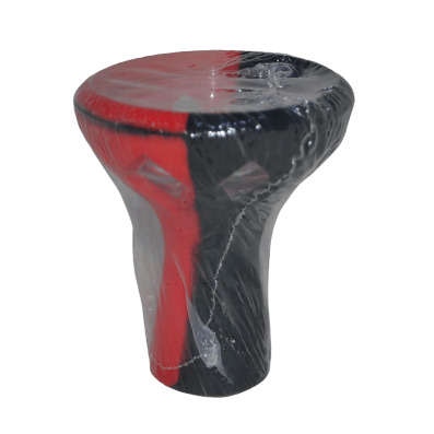 K Tobacco Cup (Silicone + Glass) Black&Red  راس ارجيلة سيليكون + زجاج